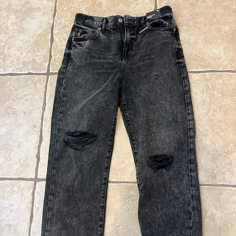 NWT express black jeans size 6 - straight ankle high rise